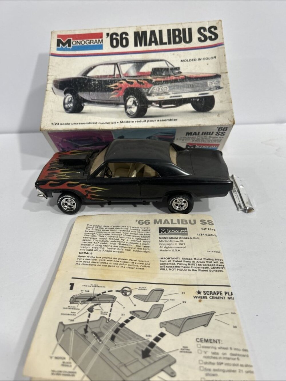 Vintage Built A20B Vintage Monogram 1966 MALIBU SS Model Kit 1/24 2219
